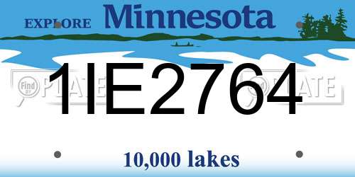 1IE2764 Minnesota License Plate