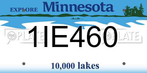 1IE460 Minnesota License Plate