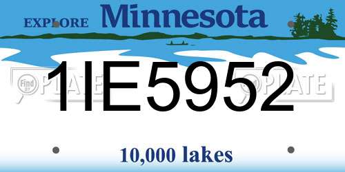 1IE5952 Minnesota License Plate