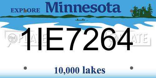 1IE7264 Minnesota License Plate