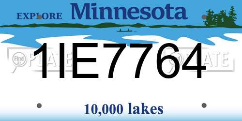 1IE7764 Minnesota License Plate