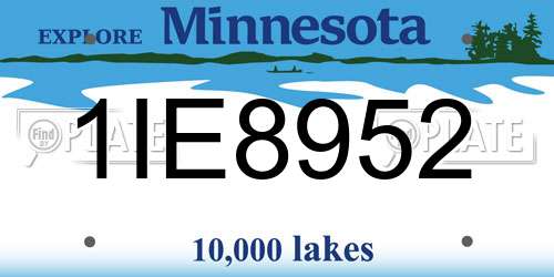 1IE8952 Minnesota License Plate