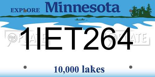 1IET264 Minnesota License Plate