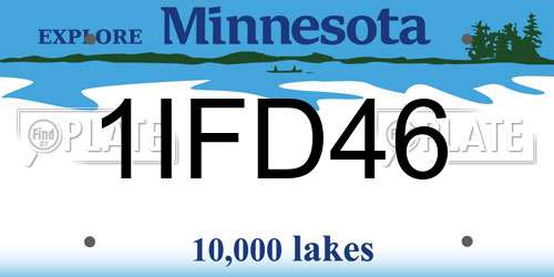 1IFD46 Minnesota License Plate