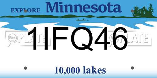 1IFQ46 Minnesota License Plate