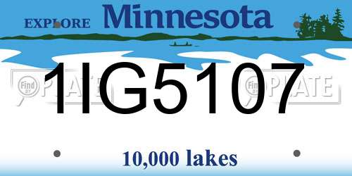 1IG5107 Minnesota License Plate