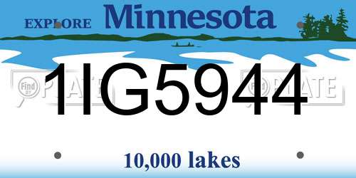 1IG5944 Minnesota License Plate