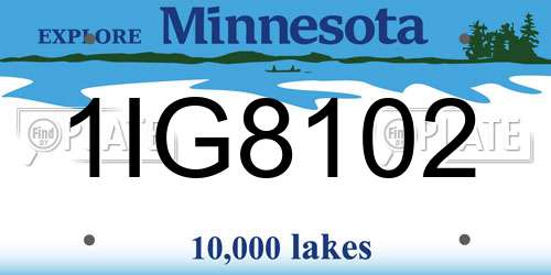 1IG8102 Minnesota License Plate