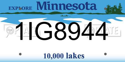 1IG8944 Minnesota License Plate