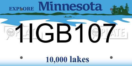 1IGB107 Minnesota License Plate