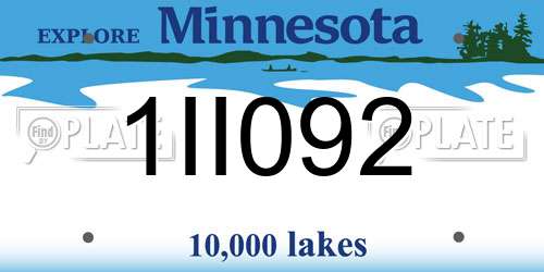 1II092 Minnesota License Plate