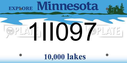 1II097 Minnesota License Plate