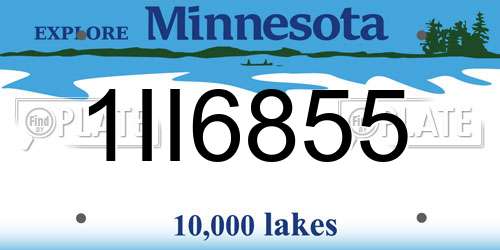 1II6855 Minnesota License Plate