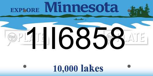 1II6858 Minnesota License Plate