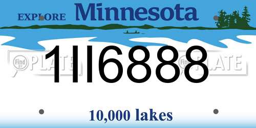 1II6888 Minnesota License Plate