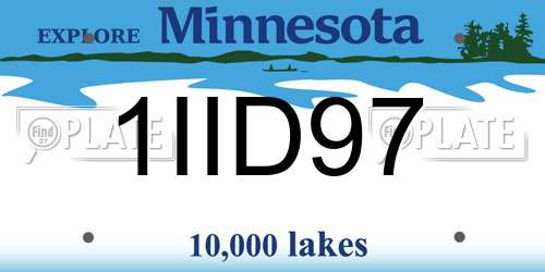 1IID97 Minnesota License Plate