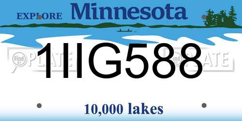 1IIG588 Minnesota License Plate