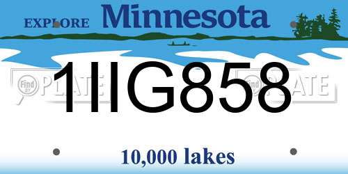 1IIG858 Minnesota License Plate