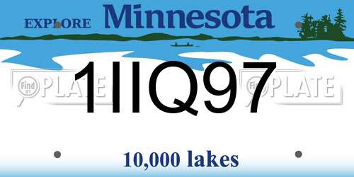 1IIQ97 Minnesota License Plate