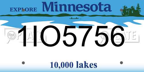 1IO5756 Minnesota License Plate