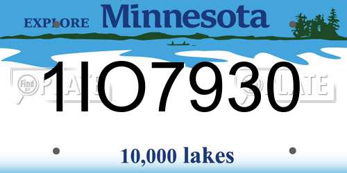 1IO7930 Minnesota License Plate