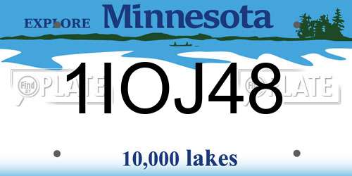 1IOJ48 Minnesota License Plate