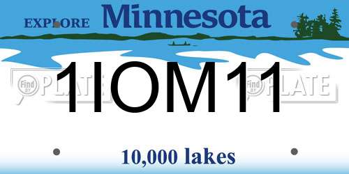 1IOM11 Minnesota License Plate