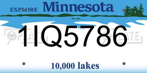 1IQ5786 Minnesota License Plate
