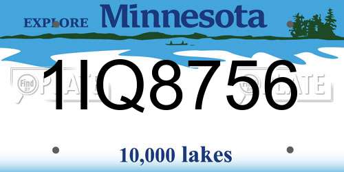 1IQ8756 Minnesota License Plate