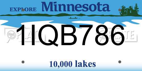 1IQB786 Minnesota License Plate