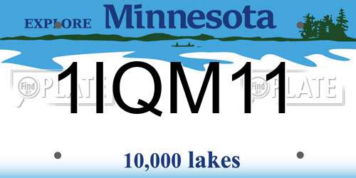 1IQM11 Minnesota License Plate