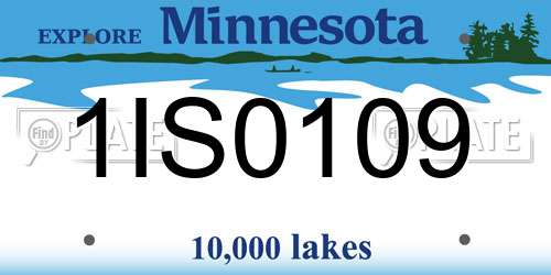 1IS0109 Minnesota License Plate