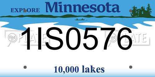 1IS0576 Minnesota License Plate
