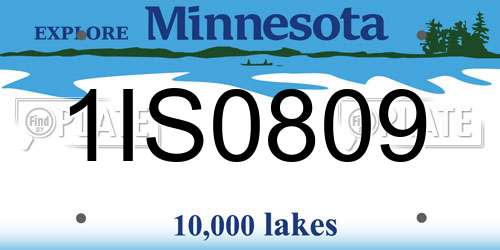1IS0809 Minnesota License Plate