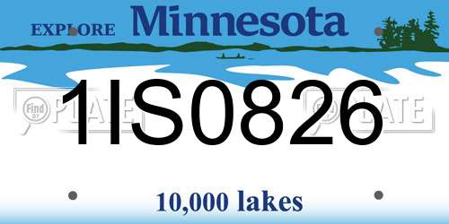 1IS0826 Minnesota License Plate