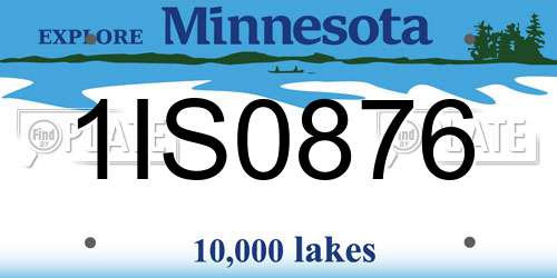 1IS0876 Minnesota License Plate
