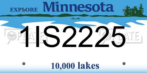1IS2225 Minnesota License Plate