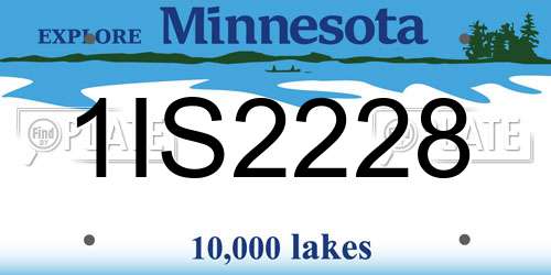 1IS2228 Minnesota License Plate