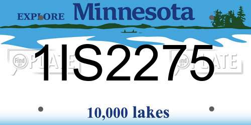 1IS2275 Minnesota License Plate