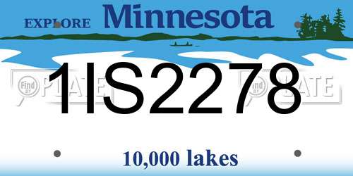 1IS2278 Minnesota License Plate