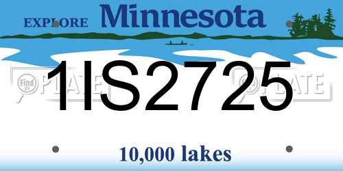 1IS2725 Minnesota License Plate