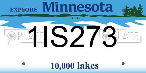 1IS273 Minnesota License Plate