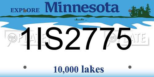 1IS2775 Minnesota License Plate