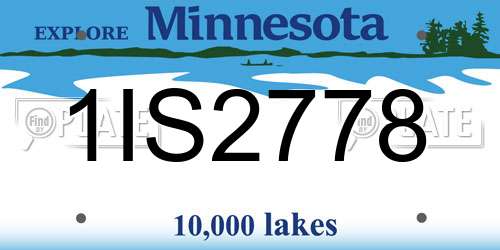 1IS2778 Minnesota License Plate