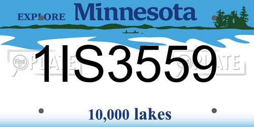 1IS3559 Minnesota License Plate