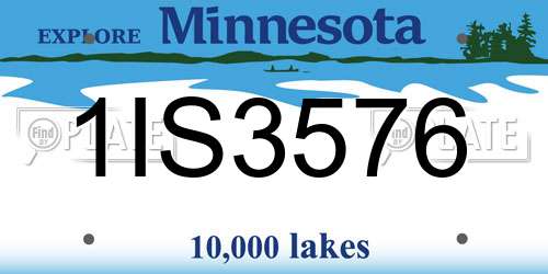 1IS3576 Minnesota License Plate