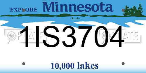 1IS3704 Minnesota License Plate