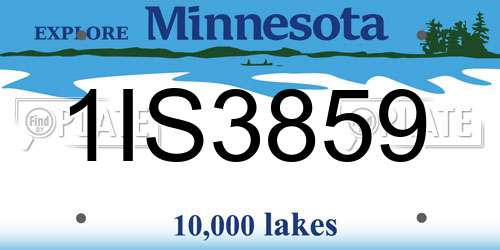 1IS3859 Minnesota License Plate