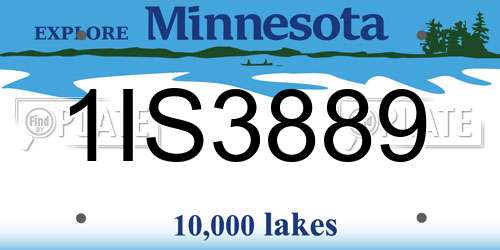 1IS3889 Minnesota License Plate