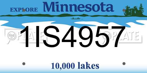 1IS4957 Minnesota License Plate